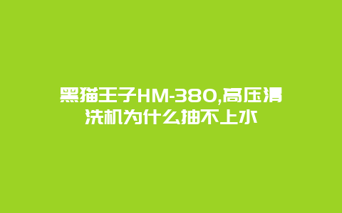 黑猫王子HM-380,高压清洗机为什么抽不上水_http://www.365jiazheng.com_保洁卫生_第1张