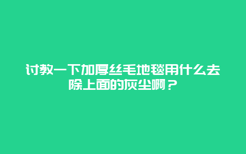 讨教一下加厚丝毛地毯用什么去除上面的灰尘啊？