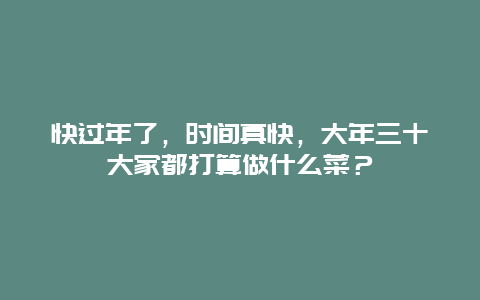 快过年了，时间真快，大年三十大家都打算做什么菜？