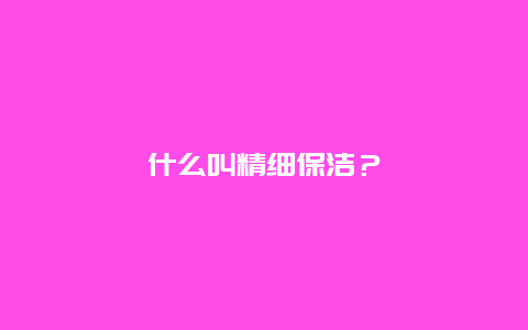 什么叫精细保洁？