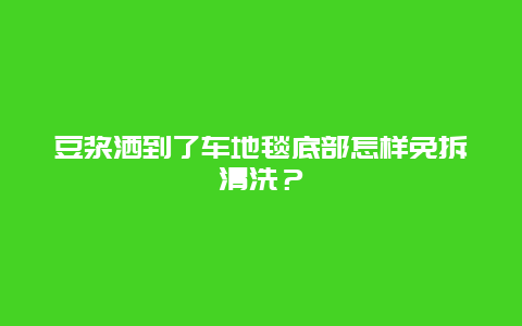 豆浆洒到了车地毯底部怎样免拆清洗？