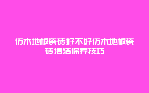 仿木地板瓷砖好不好仿木地板瓷砖清洁保养技巧_http://www.365jiazheng.com_保洁卫生_第1张