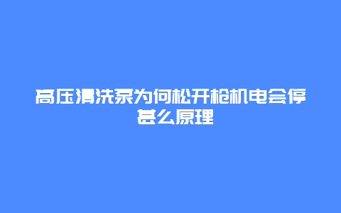 高压清洗泵为何松开枪机电会停 甚么原理_http://www.365jiazheng.com_保洁卫生_第1张