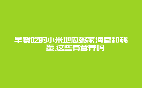 早餐吃的小米地瓜粥家海参和鹌鹑蛋,这些有营养吗