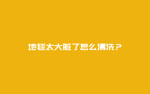 地毯太大脏了怎么清洗？