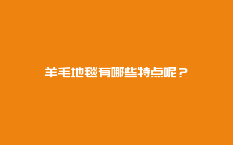 羊毛地毯有哪些特点呢？