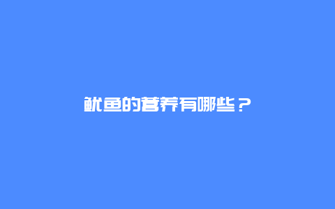 鱿鱼的营养有哪些？