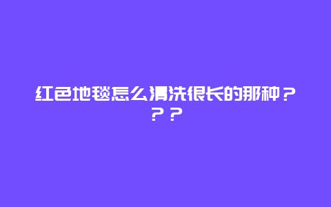 红色地毯怎么清洗很长的那种？？？