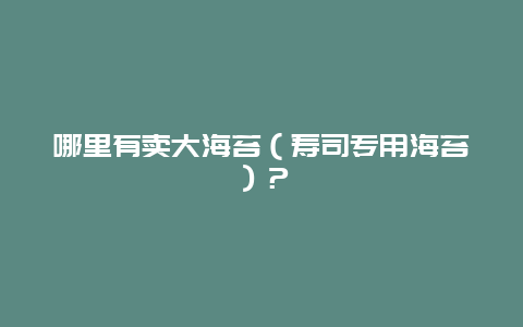 哪里有卖大海苔（寿司专用海苔）？