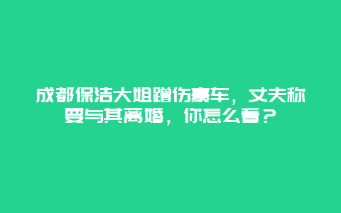 成都保洁大姐蹭伤豪车，丈夫称要与其离婚，你怎么看？