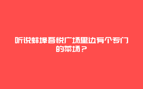 听说蚌埠吾悦广场里边有个专门的菜场？