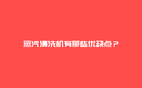 蒸汽清洗机有那些优缺点？