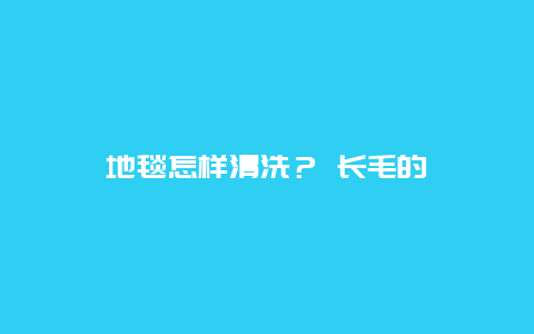 地毯怎样清洗？ 长毛的