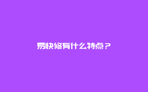 易快修有什么特点？