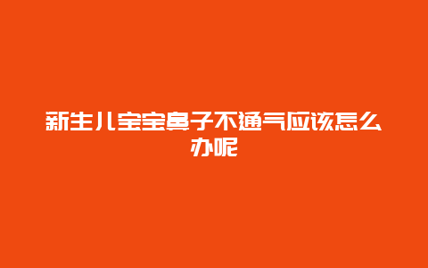 新生儿宝宝鼻子不通气应该怎么办呢