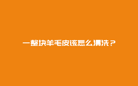 一整块羊毛皮该怎么清洗？