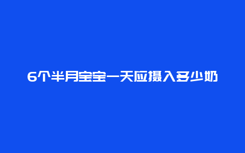 6个半月宝宝一天应摄入多少奶