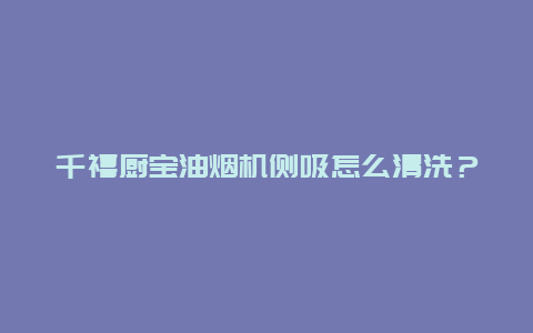 千禧厨宝油烟机侧吸怎么清洗？