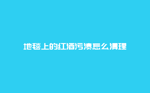 地毯上的红酒污渍怎么清理