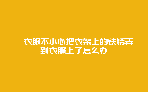 嗮衣服不小心把衣架上的铁锈弄到衣服上了怎么办