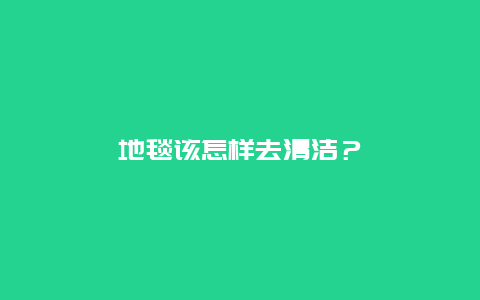 地毯该怎样去清洁？