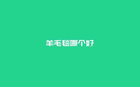 羊毛毯哪个好