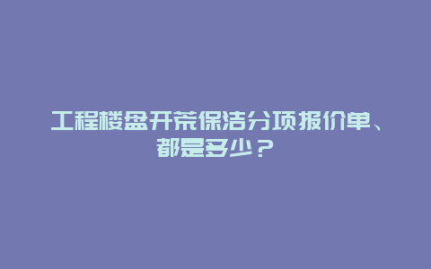 工程楼盘开荒保洁分项报价单、都是多少？