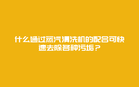 什么通过蒸汽清洗机的配合可快速去除各种污垢？