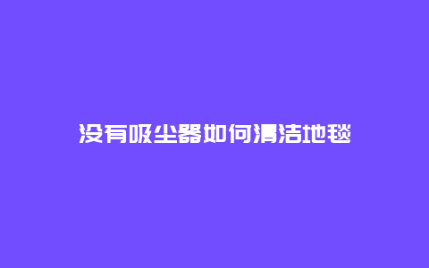 没有吸尘器如何清洁地毯