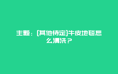 主题：[其他待定]牛皮地毯怎么清洗？