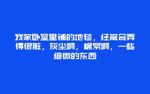 我家卧室里铺的地毯，经常会弄得很脏，灰尘啊，棉絮啊，一些细微的东西