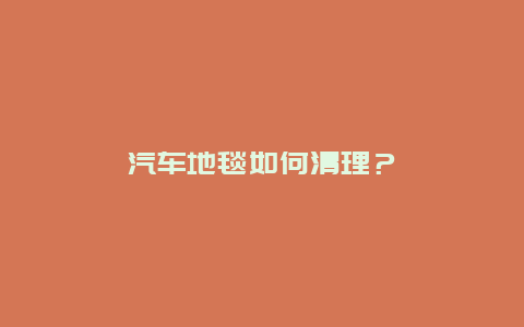 汽车地毯如何清理？