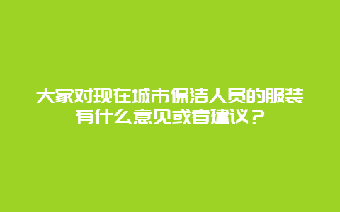 大家对现在城市保洁人员的服装有什么意见或者建议？