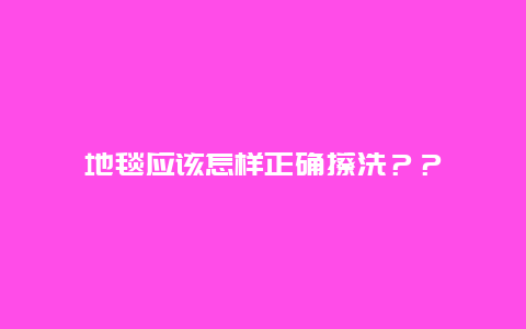 地毯应该怎样正确擦洗？？