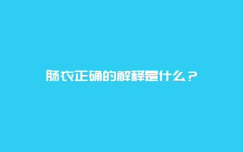 肠衣正确的解释是什么？