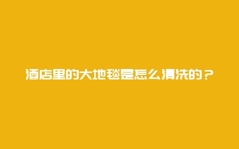 酒店里的大地毯是怎么清洗的？