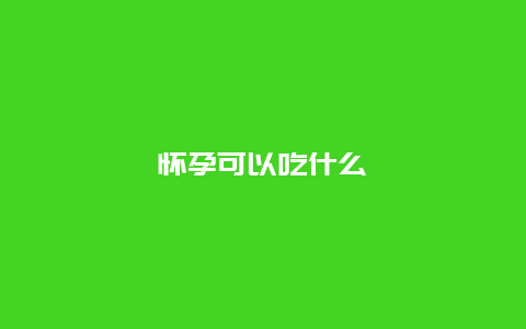 怀孕可以吃什么