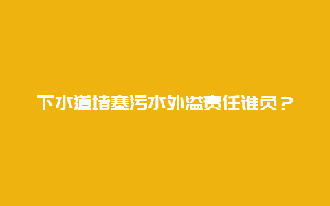 下水道堵塞污水外溢责任谁负？