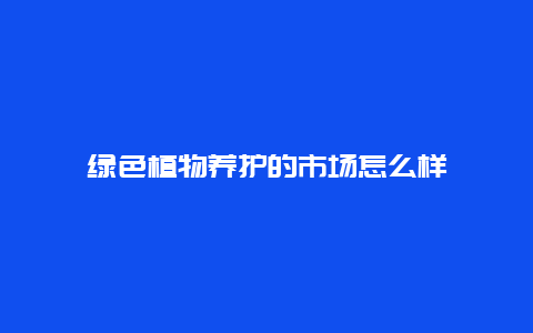 绿色植物养护的市场怎么样