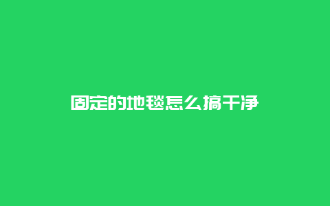 固定的地毯怎么搞干净