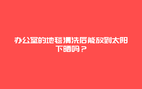 办公室的地毯清洗后能放到太阳下晒吗？