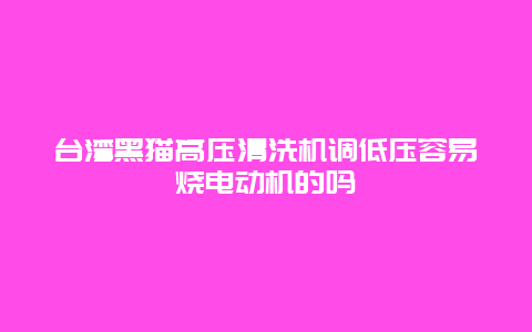 台湾黑猫高压清洗机调低压容易烧电动机的吗