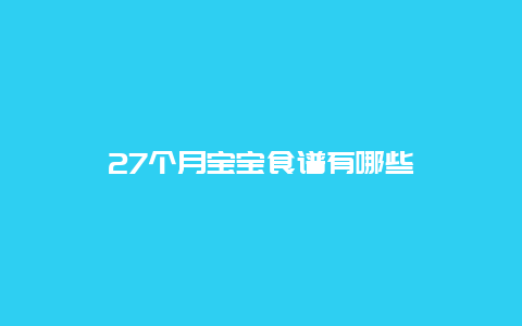 27个月宝宝食谱有哪些