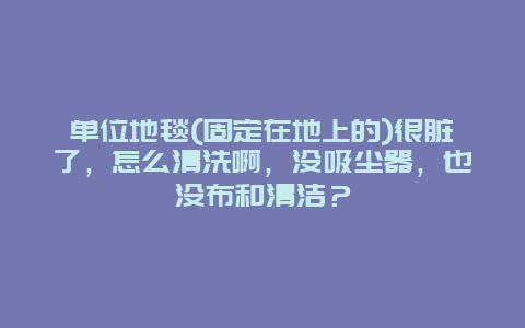 单位地毯(固定在地上的)很脏了，怎么清洗啊，没吸尘器，也没布和清洁？