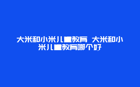 大米和小米儿童教育 大米和小米儿童教育哪个好