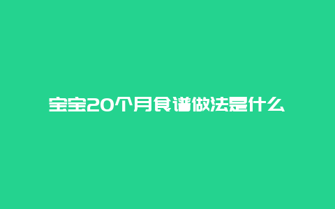 宝宝20个月食谱做法是什么