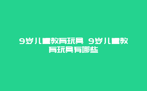 9岁儿童教育玩具 9岁儿童教育玩具有哪些