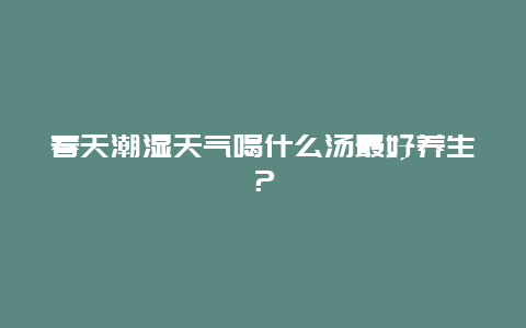 春天潮湿天气喝什么汤最好养生？