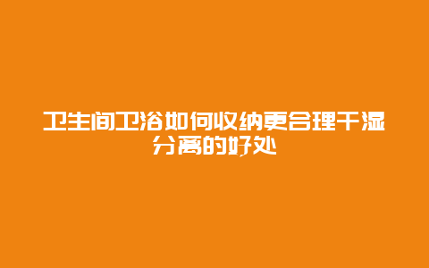 卫生间卫浴如何收纳更合理干湿分离的好处_http://www.365jiazheng.com_保洁卫生_第1张