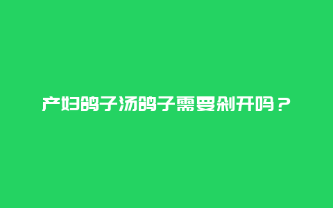 产妇鸽子汤鸽子需要剁开吗？